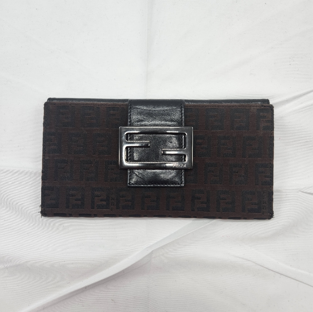 Fendi Black/Brown Long Wallet